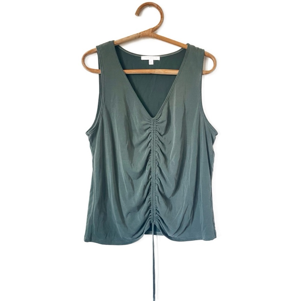 Green Envelope Sleeveless Sage Green Ruched Top XL